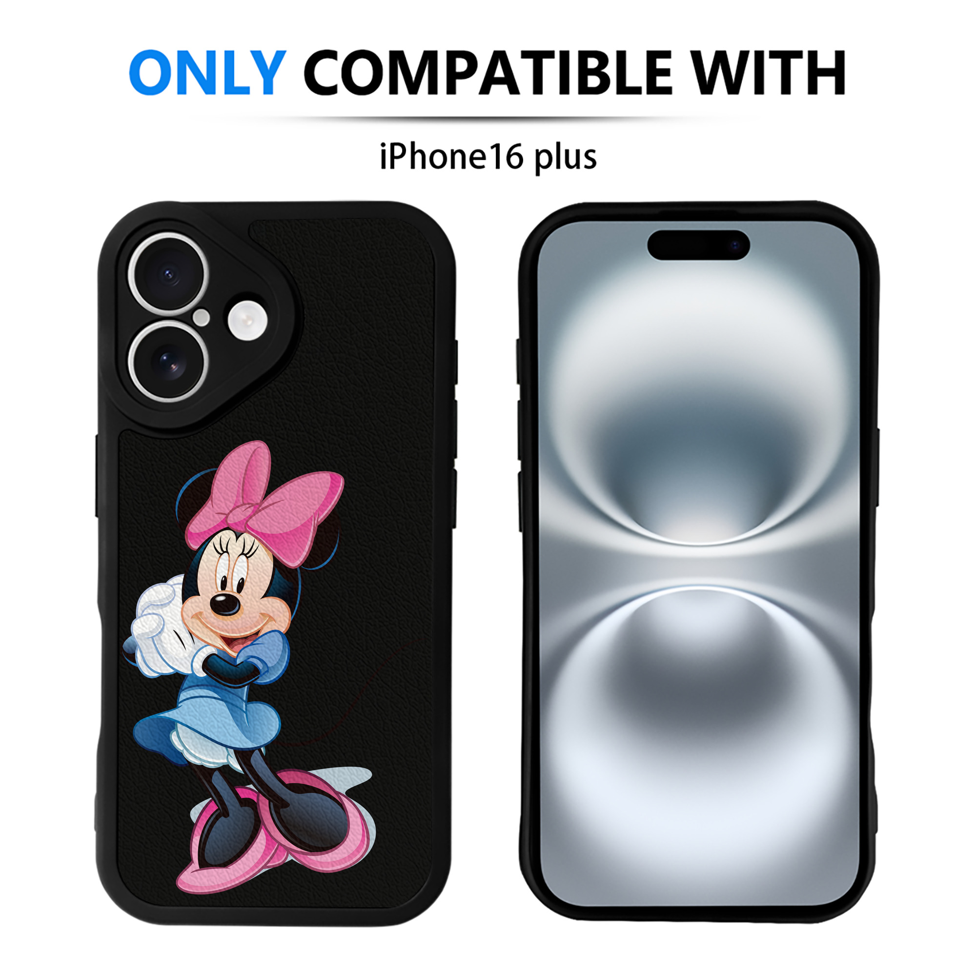 （画像用） ミッキーマウス Mickey Mouse 【iPhone 16シリーズ対応】シリコンスマホケース（レザー調） 材質：シリコン
